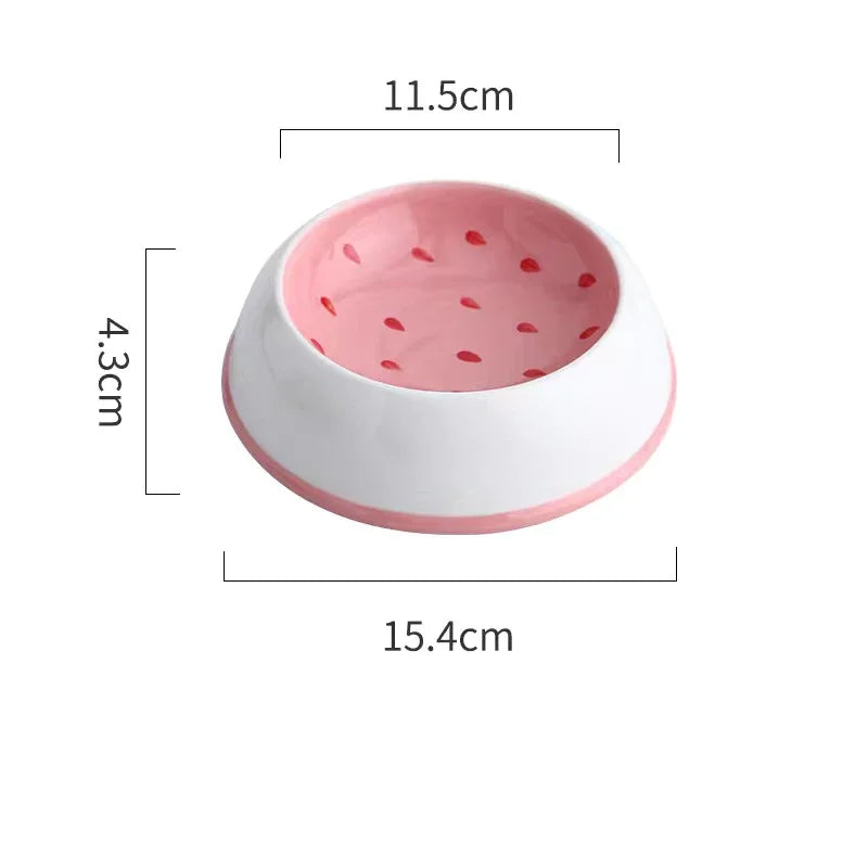Cute Fruit Pet Bowls – Ceramic Dishes for Cats & Small Dogs