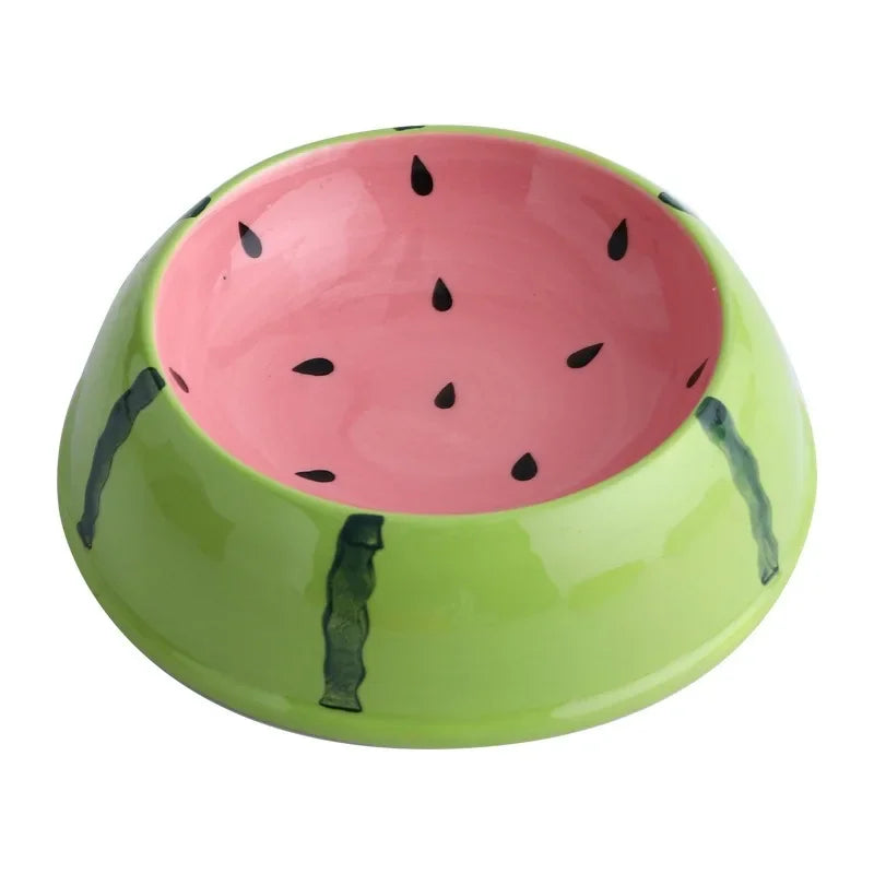 Cute Fruit Pet Bowls – Ceramic Dishes for Cats & Small Dogs
