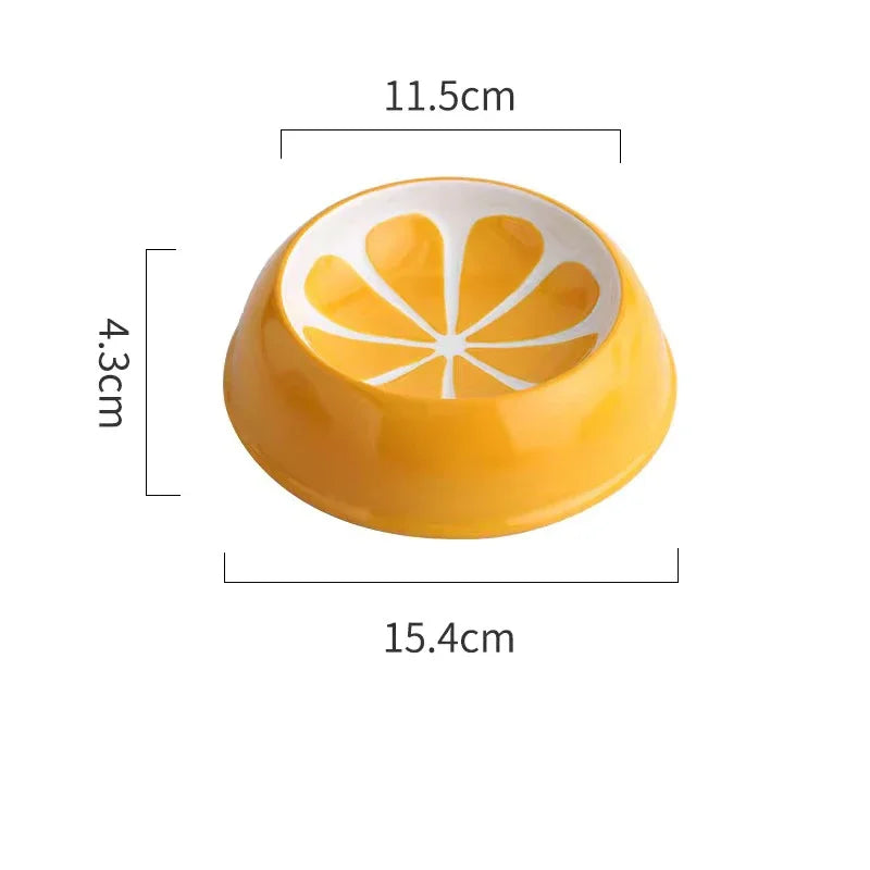 Cute Fruit Pet Bowls – Ceramic Dishes for Cats & Small Dogs