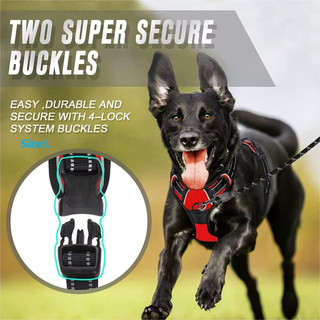 No Pull Dog Harness: Front Clip, Reflective, Control Handle - Furvix