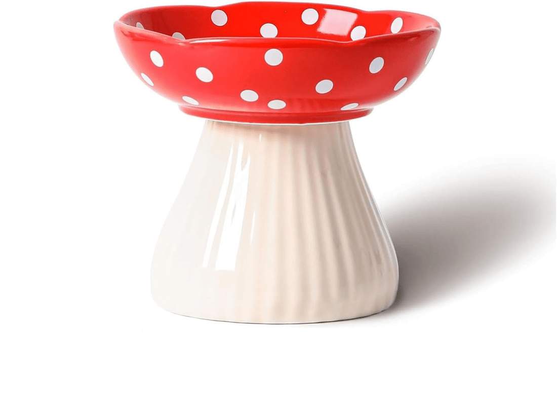 Mushroom Cat Bowl: Elevated, Neck Protection Design - Furvix