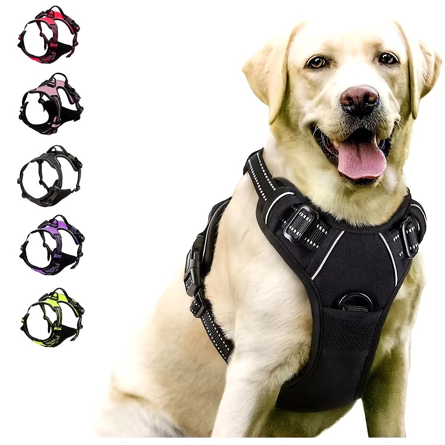 No Pull Dog Harness: Front Clip, Reflective, Control Handle - Furvix