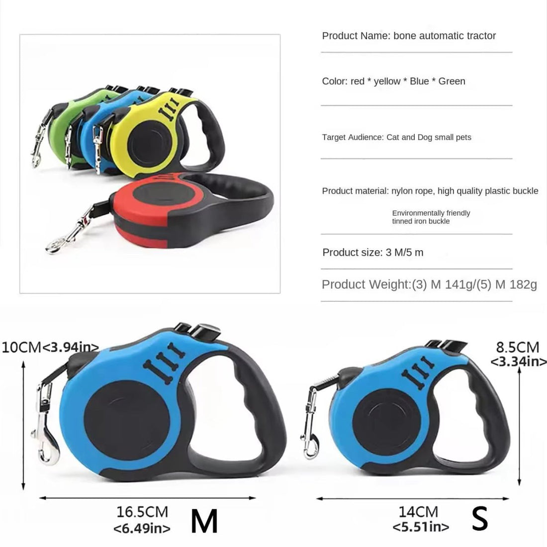 Strong Nylon Retractable Dog Leash for All Breeds - Furvix