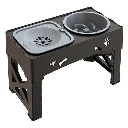 Foldable 3-in-1 Pet Bowls – Slow Feed, Adjustable Height