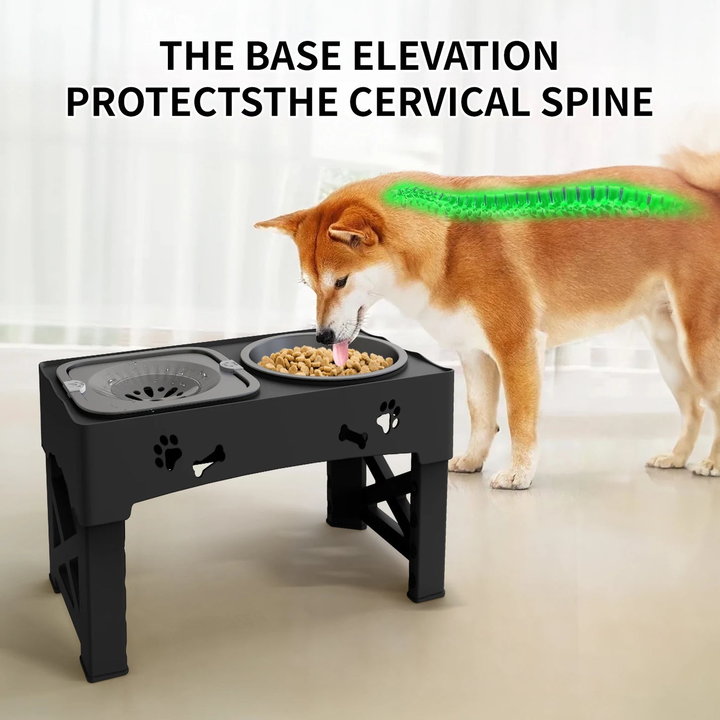 Foldable 3-in-1 Pet Bowls – Slow Feed, Adjustable Height