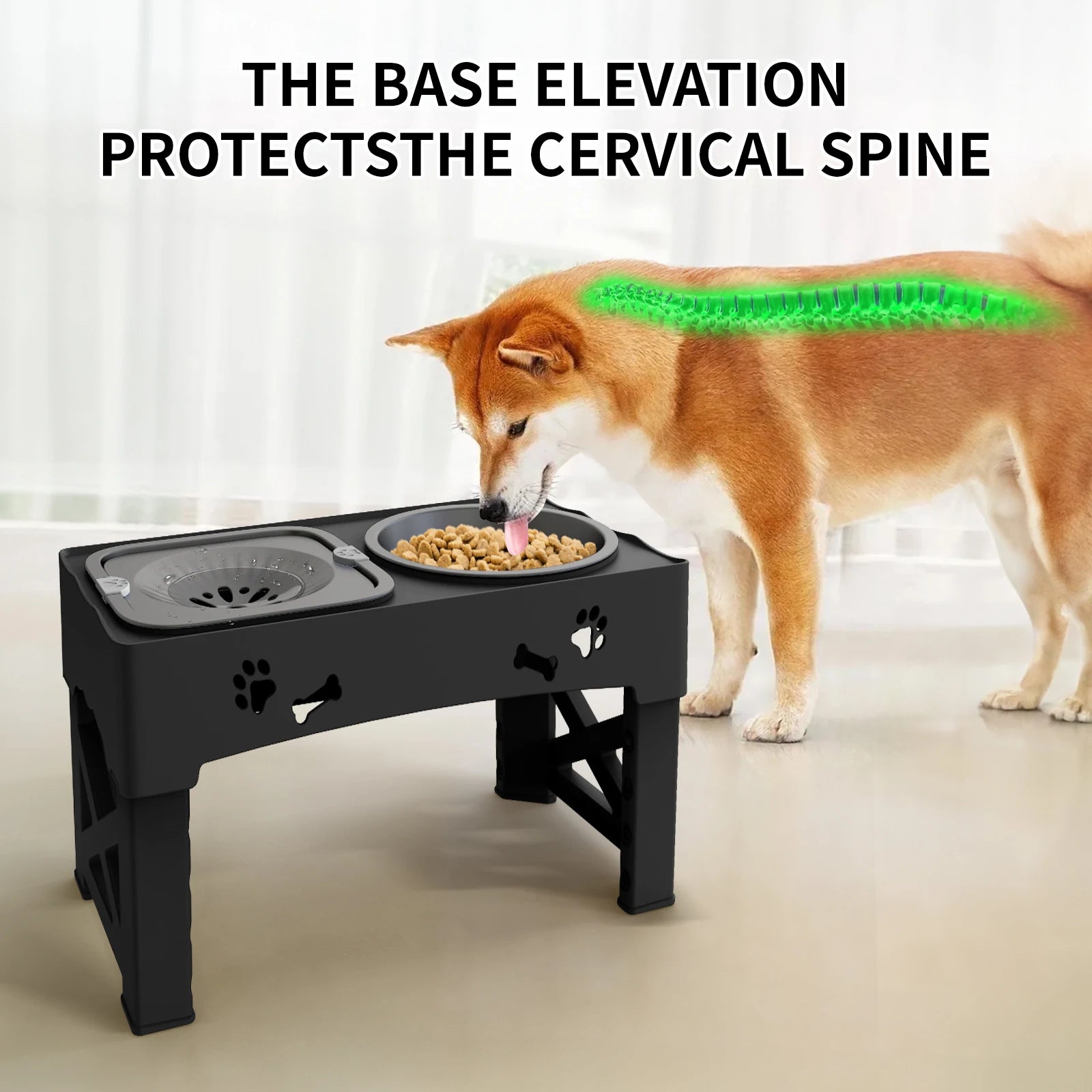 Foldable 3-in-1 Pet Bowls – Slow Feed, Adjustable Height