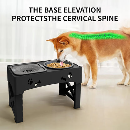 Foldable 3-in-1 Pet Bowls – Slow Feed, Adjustable Height