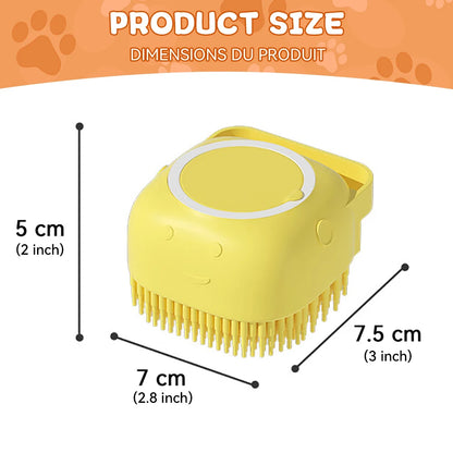 Pet Bath Brush with Shampoo Dispenser & Massage