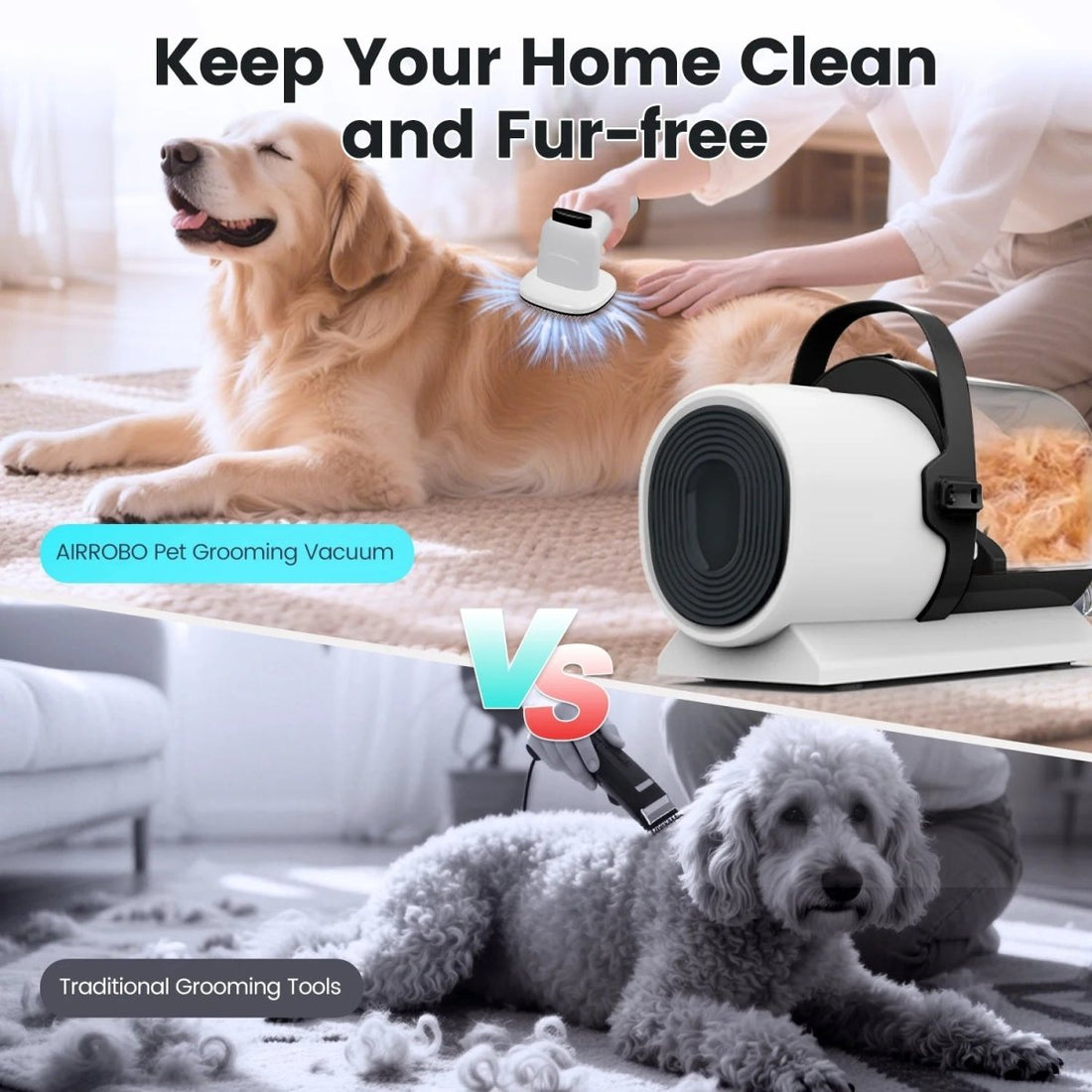7 - in - 1 Dog Grooming Vacuum Kit – 11,000Pa Power - Furvix