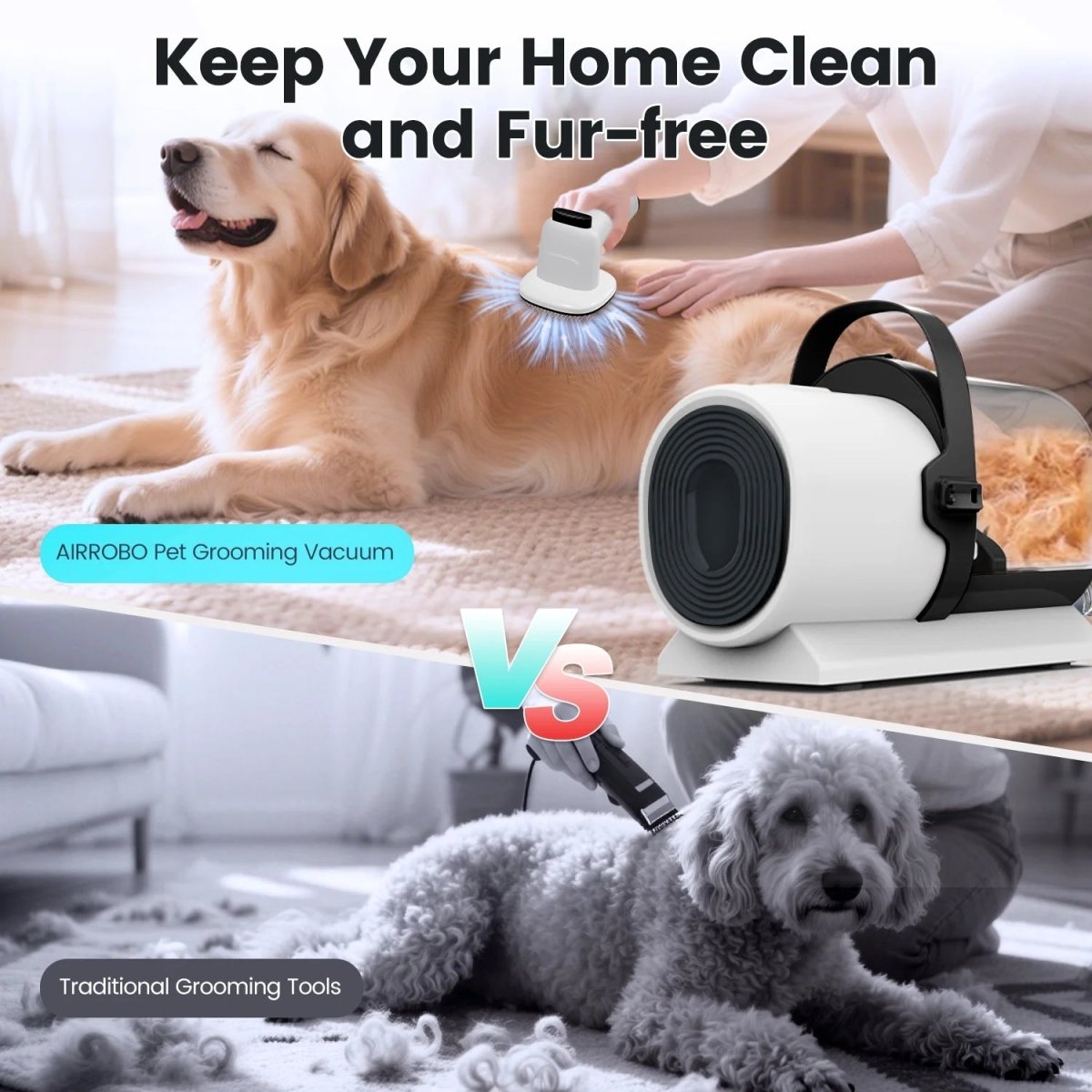 7 - in - 1 Dog Grooming Vacuum Kit – 11,000Pa Power - Furvix