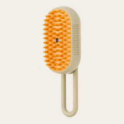 Deshedding brush removing loose dog hair
