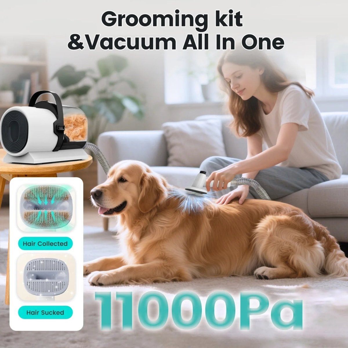 7 - in - 1 Dog Grooming Vacuum Kit – 11,000Pa Power - Furvix