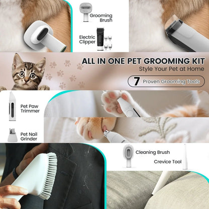7 - in - 1 Dog Grooming Vacuum Kit – 11,000Pa Power - Furvix