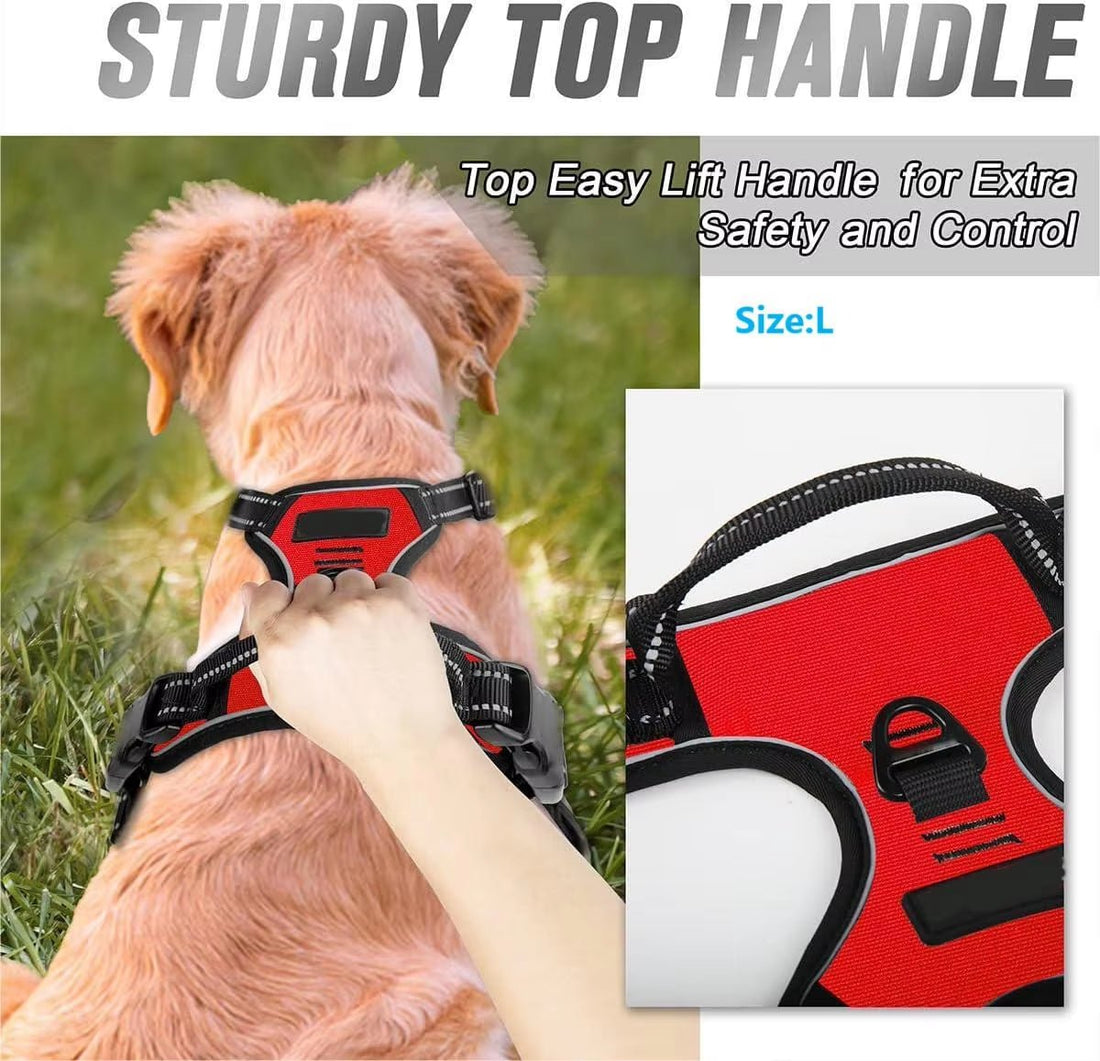 No Pull Dog Harness: Front Clip, Reflective, Control Handle - Furvix