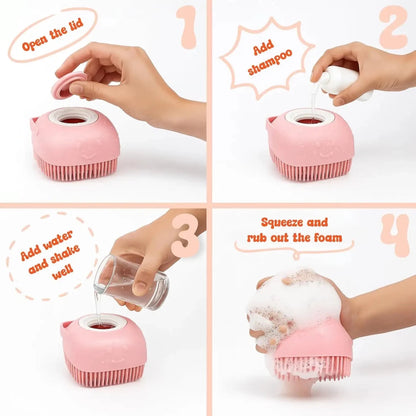 Pet Bath Brush with Shampoo Dispenser & Massage - Furvix