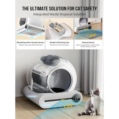 Smart Self-Cleaning Cat Litter Robot with App Control