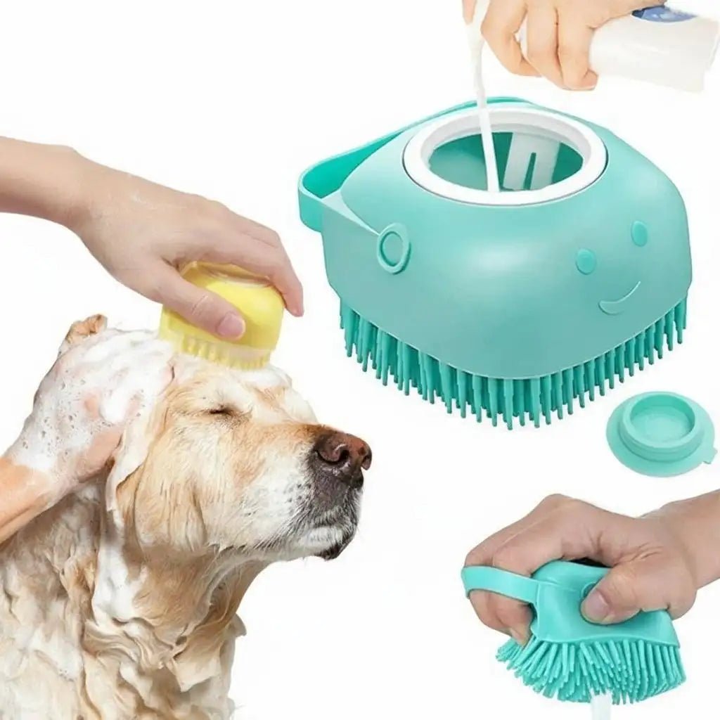 Pet Bath Brush with Shampoo Dispenser & Massage - Furvix