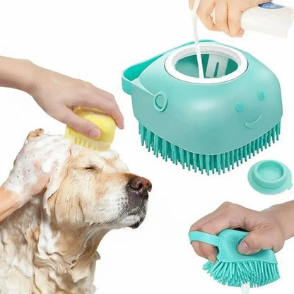Pet Bath Brush with Shampoo Dispenser & Massage - Furvix